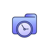 timesheet, tracking time icon with outline vector