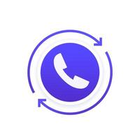 request call, callback icon with a phone, design vector