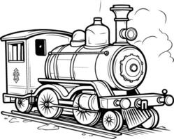 Steam locomotive. isolated on a white background. vector