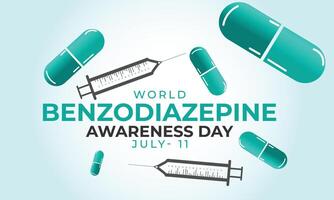 World Benzodiazepine awareness day. background, banner, card, poster, template. illustration. vector