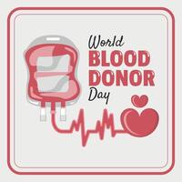 mundo sangre donante día póster con amabilidad concepto para humanidad vector