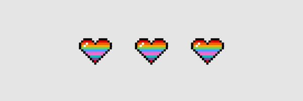 Pride Love Hearts Pixel for Twitter Header template