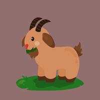 a goat cartoon standing from side view for kids vector