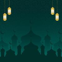 Abstract modern green islamic poster background vector