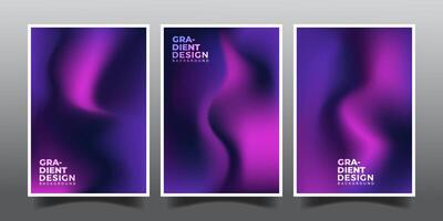 Set of abstract modern gradient blurred cover backgrond,modern purple gadient mesh background vector