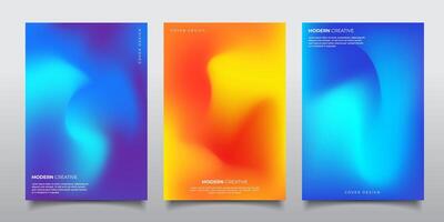 Set of modern fluid shapes gradient cover business template design, modern colorful fluid liquid background, vector