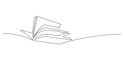 opened book one line drawing minimalism decorative art vector