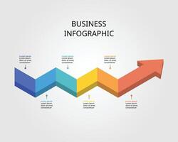 timeline arrow step chart template for infographic for presentation for 6 element vector