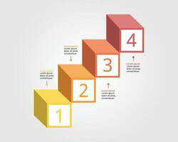 square chart step template for infographic for presentation for 4 element vector