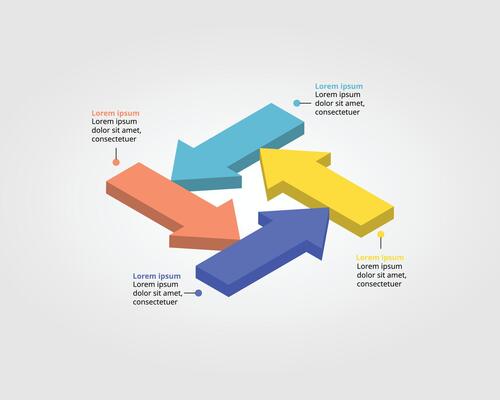 arrow chart template for infographic for presentation for 4 element