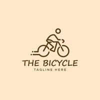 Bike Shop logo template featuring a bicycle and a runner icon vector