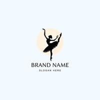 Ballerina girl Logo Design in Silhouette Form , logo template vector