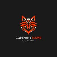 Fox Head Logo Design, vectot logo template vector