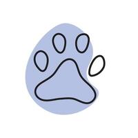 cat paw print flat icon for animal apps and websites vector