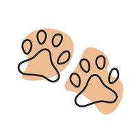 cat paw print line art. vector