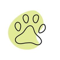 cat paw print flat icon for animal apps and websites vector