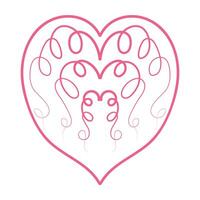 Heart with an openwork pattern. Open illustration on white background. vector