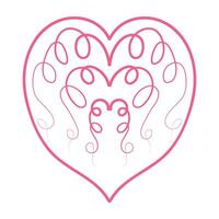 Heart with an openwork pattern. Open illustration on white background. vector