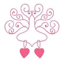 Elegant decoration with hearts for Valentines Day. vector