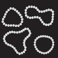 Pearl necklace on a black background. Seamless pattern. illustration. vector