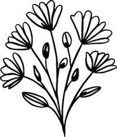 Elegant Black And White Flower vector