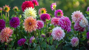 Vibrant flowers blooming in garden, soaking up the summer sunshine photo