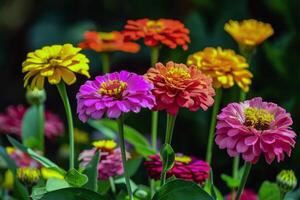 Vibrant flowers blooming in garden, soaking up the summer sunshine photo