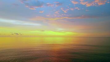 Sunset painting the sky with hues of orange, pink, and purple, signaling the end of summer day photo