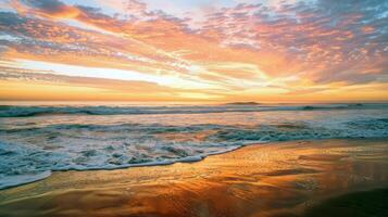 Sunset painting the sky with hues of orange, pink, and purple, signaling the end of summer day photo