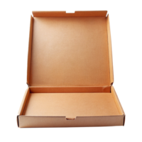 A Blank Brown Open Cardboard Pizza Box - Mockup png