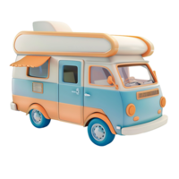camper furgone 3d cartone animato icona su trasparente sfondo png