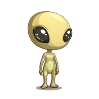 cartoon of alien on transparent background png