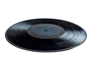 Close-Up View of a Vinyl Record on transparent Background png