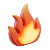 3d illustration Jaune Feu icône sur transparent Contexte png