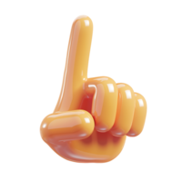 3D rendering of a cartoon hand pointing directly at the viewer png