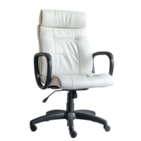 Modern White Leather Office Chair on transparent Background png