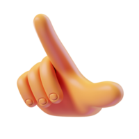 3D rendering of a cartoon hand pointing directly at the viewer png