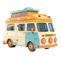 camper van 3d cartoon icon on transparent background png