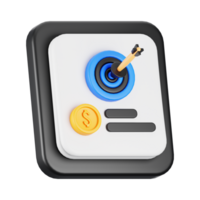 3d rendering financial target icon. 3d business icon concept png