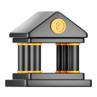 3d Rendern Bank Symbol mit Karikatur Stil. 3d Geschäft Symbol Konzept png