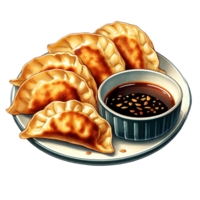 populair Japans menu gyoza knoedels waterverf clip art png