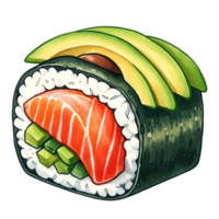 populär japansk meny sushi vattenfärg ClipArt png