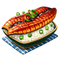 popular japonés menú usuario unagi No kabayaki acuarela clipart png