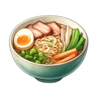 populär japansk meny Ramen skål vattenfärg ClipArt png