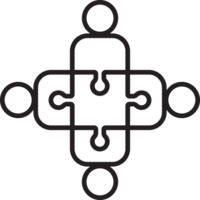 mind map man jigsaw line Icon. png