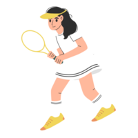 Woman tennis player illustration png