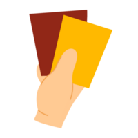 mano degli arbitri di calcio con cartellino rosso e giallo png