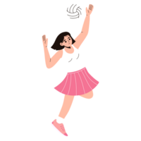 Girl volleyball player illustration png