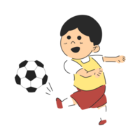 Garoto jogando futebol ilustração png