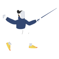 Girl fencing illustration png